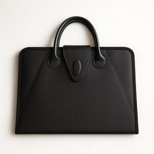 Black Canvas & Faux Leather‎ File Briefca